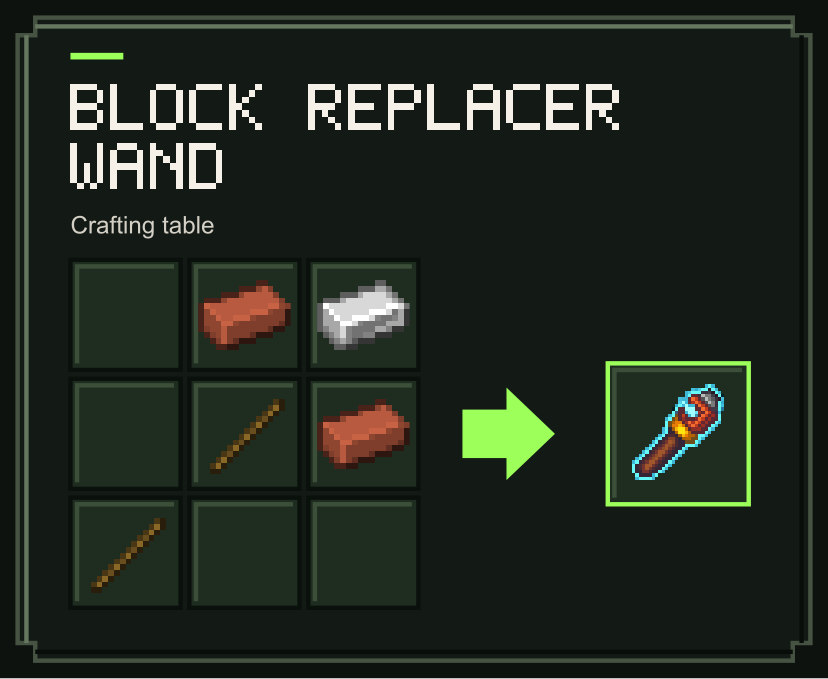 Block Replacer Wand crafting recipe
