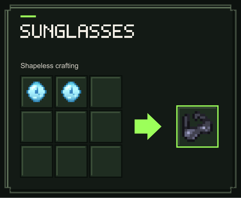 Sunglasses recipe