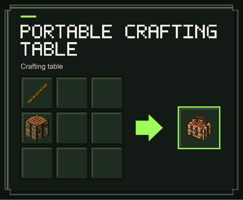 Portable Crafting Table recipe